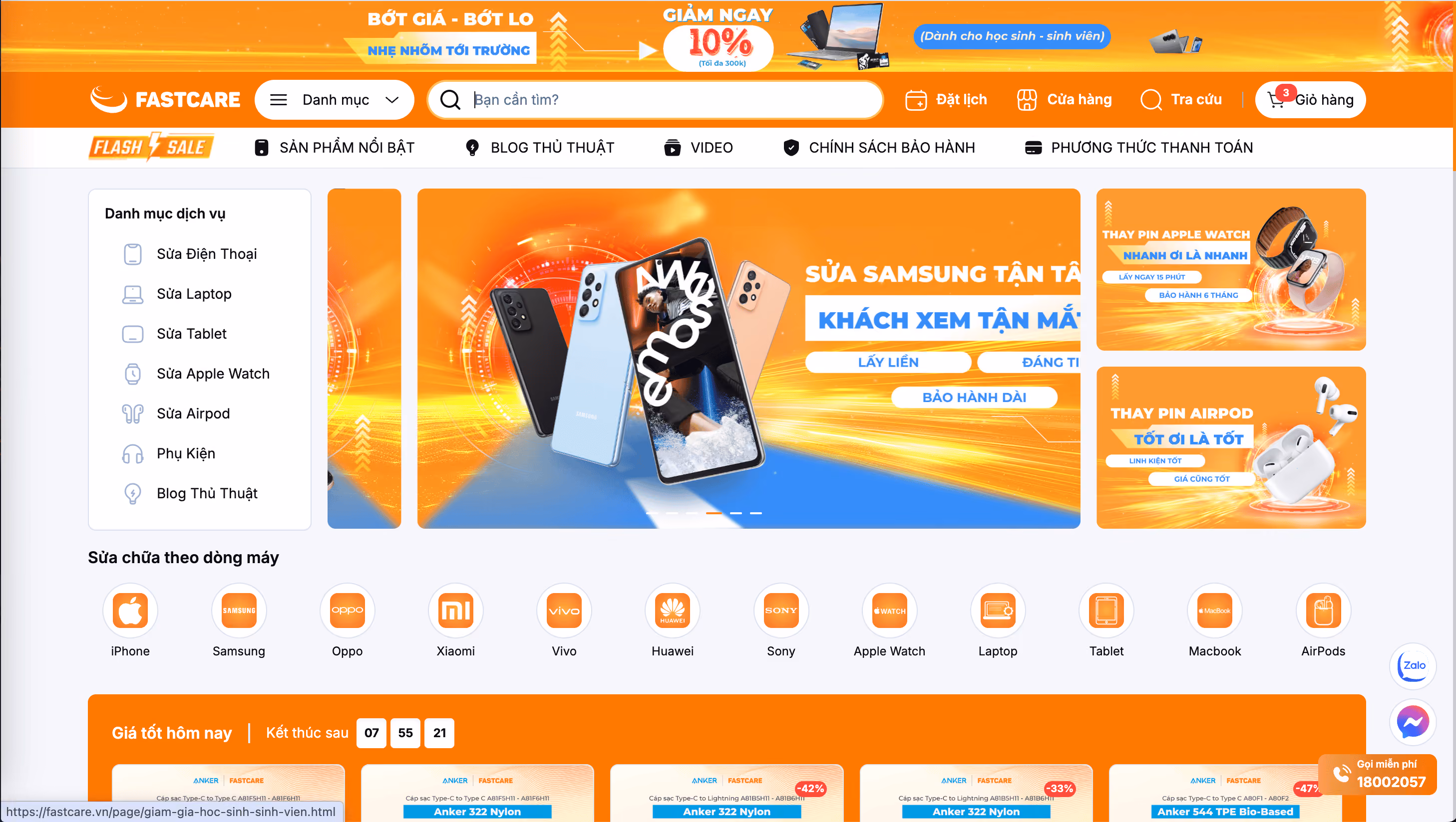 Giao diện dự án Fastcare.vn