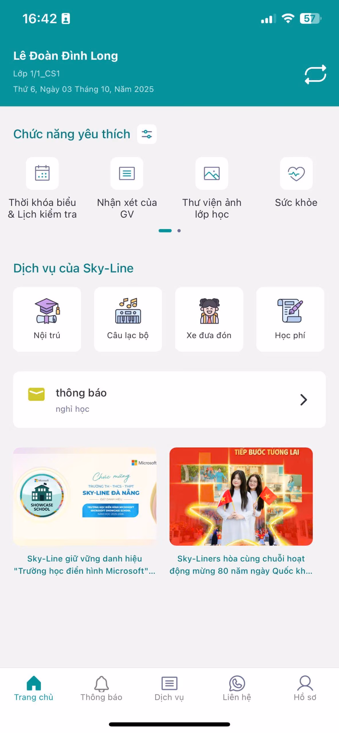 Giao diện dự án Skyline E-connect Mobile App